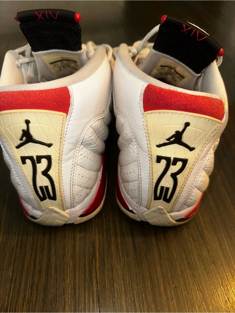 Air Jordan CANDY CANE 14 White and Red Retro Basketball Shoes Size 10.5